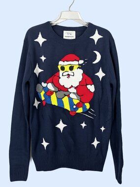 Merry Christmas from Daisysboutique Santa Claus Skateboard Christmas Sweater S